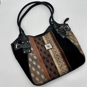 Brentano Moda Italy Multi-Colored Striped Shoulder Bag